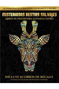 Libros de pintar para aliviar el estrés (Misteriosas bestias salvajes)