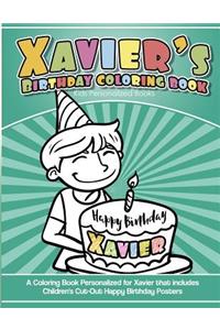 Xavier's Birthday Coloring Book Kids Personalized Books