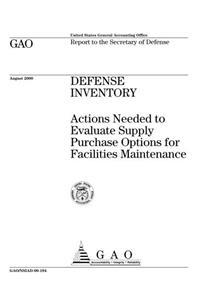 Defense Inventory: Actions Needed to Evaluate Supply Purchase Options for Facilities Maintenance