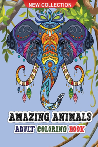 Amazing animals adult coloring book