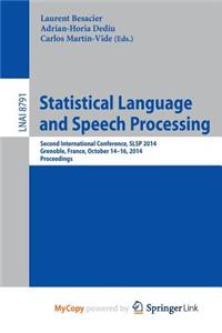 Statistical Language and Speech Processing