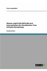 Neuere empirische Befunde zum Leseverhalten der Geschlechter