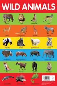 Wild Animals Chart - Early Learning Educational Chart For Kids: Perfect For Homeschooling, Kindergarten and Nursery Students (11.5 Inches X 17.5 Inches)