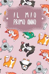 Il mio primo anno: Diario del bambino da completare per 1 anno per registrare la crescita del vostro bambino - Motivo: Regno animale rosa