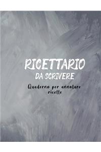 Ricettario Da Scrivere Quaderno Per Annotare Ricette