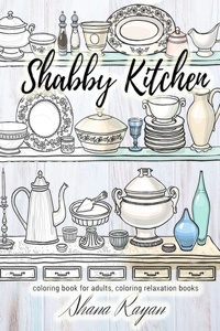 SHABBY KITCHEN coloring book for adults, coloring relaxation books