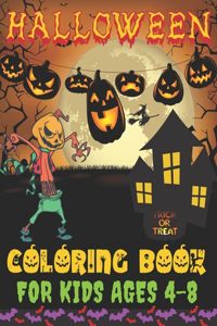 Halloween Coloring Book For Kids Ages 4-8