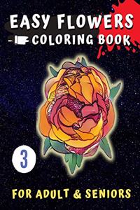 Easy Flowers Coloring Book for Seniors
