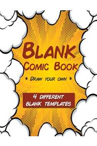 Blank Comic Book Draw Your Own 4 Different Blank Templates