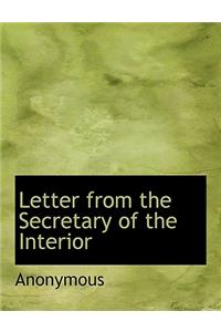 Letter from the Secretary of the Interior