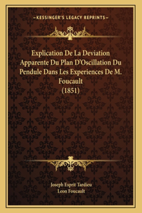 Explication De La Deviation Apparente Du Plan D'Oscillation Du Pendule Dans Les Experiences De M. Foucault (1851)