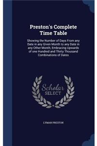 Preston's Complete Time Table