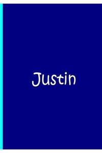 Justin - Blue Personalized Notebook / Journal / Lined Pages / Soft Matte