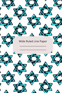 Jewish Art Inspirational, Motivational and Spiritual Theme Wide Ruled Line Paper