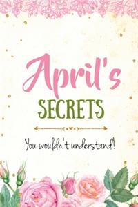 April's Secrets personalized name notebook for girls and women