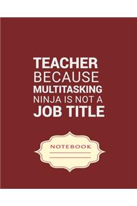 Teacher Because Multitasking Ninja Is Not a Job Title