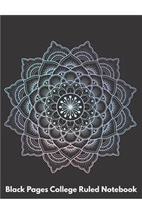 Black Pages College Ruled Notebook