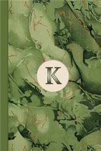 Monogram K Marble Notebook (Leafy Green Edition)