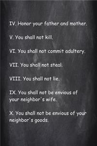 2019 Weekly Planner Religious Modern Words Last 7 Commandments Chalkboard