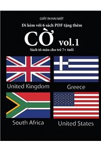 Sách tô màu cho trẻ 7+ tuổi (Cờ Volume 1)