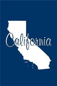 California - Navy Blue Lined Notebook with Margins