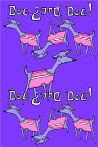 Journal Notebook For Dog Lovers, Purple Dogs in a Row 4