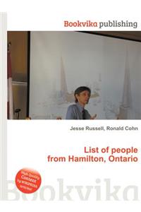 List of People from Hamilton, Ontario