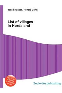List of Villages in Hordaland