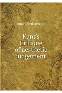 Kant's Critique of Aesthetic Judgement