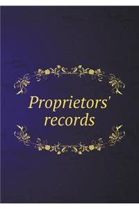 Proprietors' Records