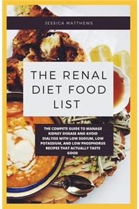 The Renal Diet Food List