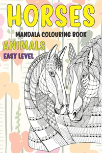 Mandala Colouring Book Easy Level - Animals - Horses