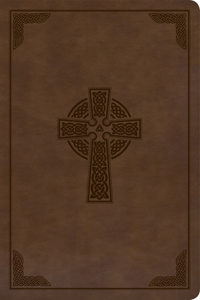 KJV Large Print Personal Size Reference Bible, Brown Celtic Cross Leathertouch