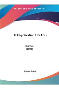 de L'Application Des Lois