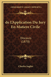 de L'Application Du Jury En Matiere Civile