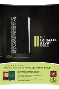NLT Parallel Study Bible, Black/Ornate Floral, Indexed