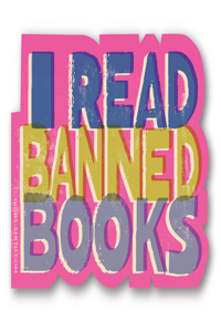 Pink I Read Banned Books Sticker