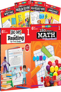 180 Days™: Reading, High-Frequency Words, Math, Problem Solving, Writing, & Language for Grade 1: 6-Book Set