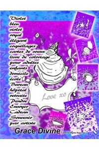 Violet bleu violet royal élégant coquillages cartes de voeux livre de coloriage pour adultes enfants domicile école Bureau hôpital retraite Pendre Envoyer Cadeau Souvenir par artiste Grace Divine