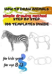 HOW TO DRAW ANIMALS simple drawing method STEP BY STEP 100 TEMPLATES INSIDE