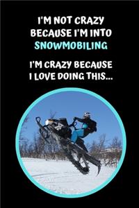 I'm Not Crazy Because I'm Into Snowmobiling. I'm Crazy Because I Love Doing This