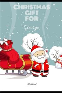 Christmas Gift For George College Ruled Notebook