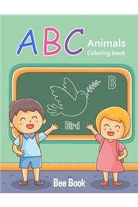 ABC Animals Coloring Book: Book for Toddlers and Preschool Kids to Learn the English Alphabet Letters from Animals A to Z