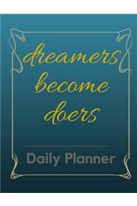 Dreamers Become Doers Classic Journal Notebook, Travel Diary - 200 Lined Pages