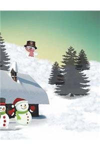 Snowman Notebook Large Size 8.5 X 11 Ruled 150 Pages