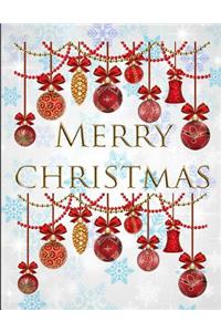 Merry Christmas Snowflakes Notebook Journal 150 Page College Ruled Pages 8.5 X 11