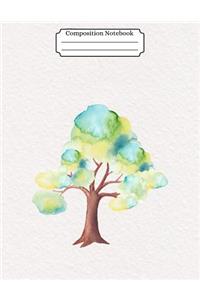 Composition Notebook Watercolor Tree Design Vol 4