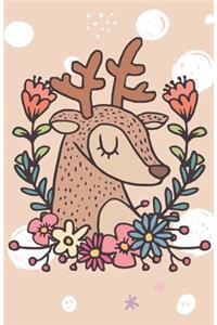 Journal Notebook For Animal Lovers - Winter Deer: Blank Journal To Write In, Unlined For Journaling, Writing, Planning and Doodling, For Women, Men, Kids, 160 Pages, Easy To Carry Size