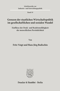 Grenzen Der Staatlichen Wirtschaftspolitik Im Gesellschaftlichen Und Sozialen Wandel