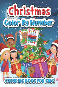 Christmas color by number coloring book for kids